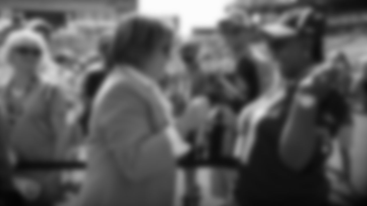 NASHVILLE, TN - SEPTEMBER 15, 2019 - Controlling Owner and Co-Chairman, Board of Directors Amy Adams Strunk with fans during the game between the Tennessee Titans and the Indianapolis Colts at Nissan Stadium in Nashville, TN. Photo By Donald Page/Tennessee Titans