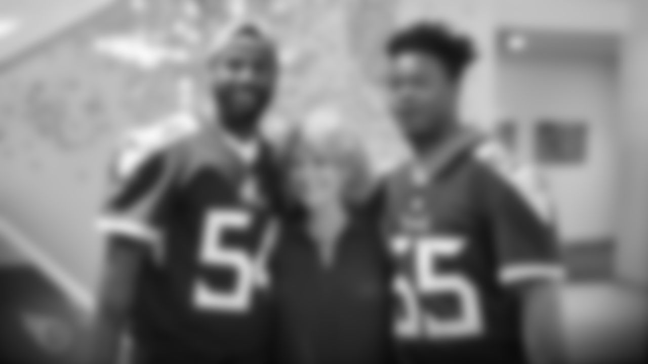 NASHVILLE, TN - JULY 23, 2019 - Linebacker Rashaan Evans #54 of Tennessee Titans and Linebacker Jayon Brown #55 of Tennessee Titans delivering season tickets to season ticket holders in Nashville, TN. Photo By Donald Page/Tennessee Titans