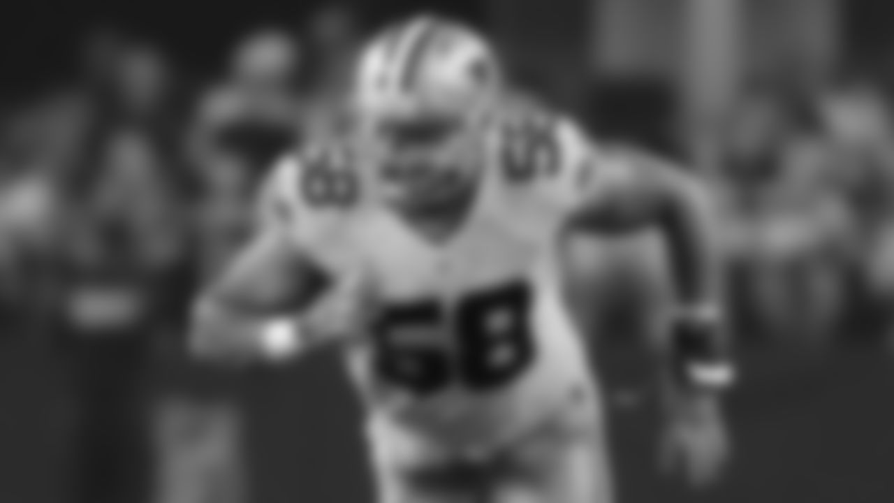 Dallas Cowboys' Jack Crawford (58) rushes against the Detroit Lions during an NFL football game, Monday, Dec. 26, 2016, in Arlington, Texas. (AP Photo/Roger Steinman)