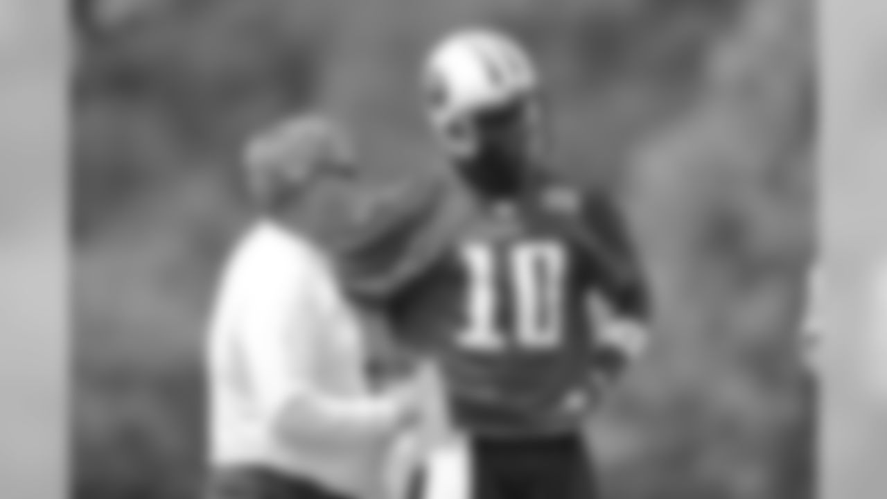 Titans veteran and rookie players practice during Tuesday's organized training session at Baptist Sports Park in Nashville, Tenn.