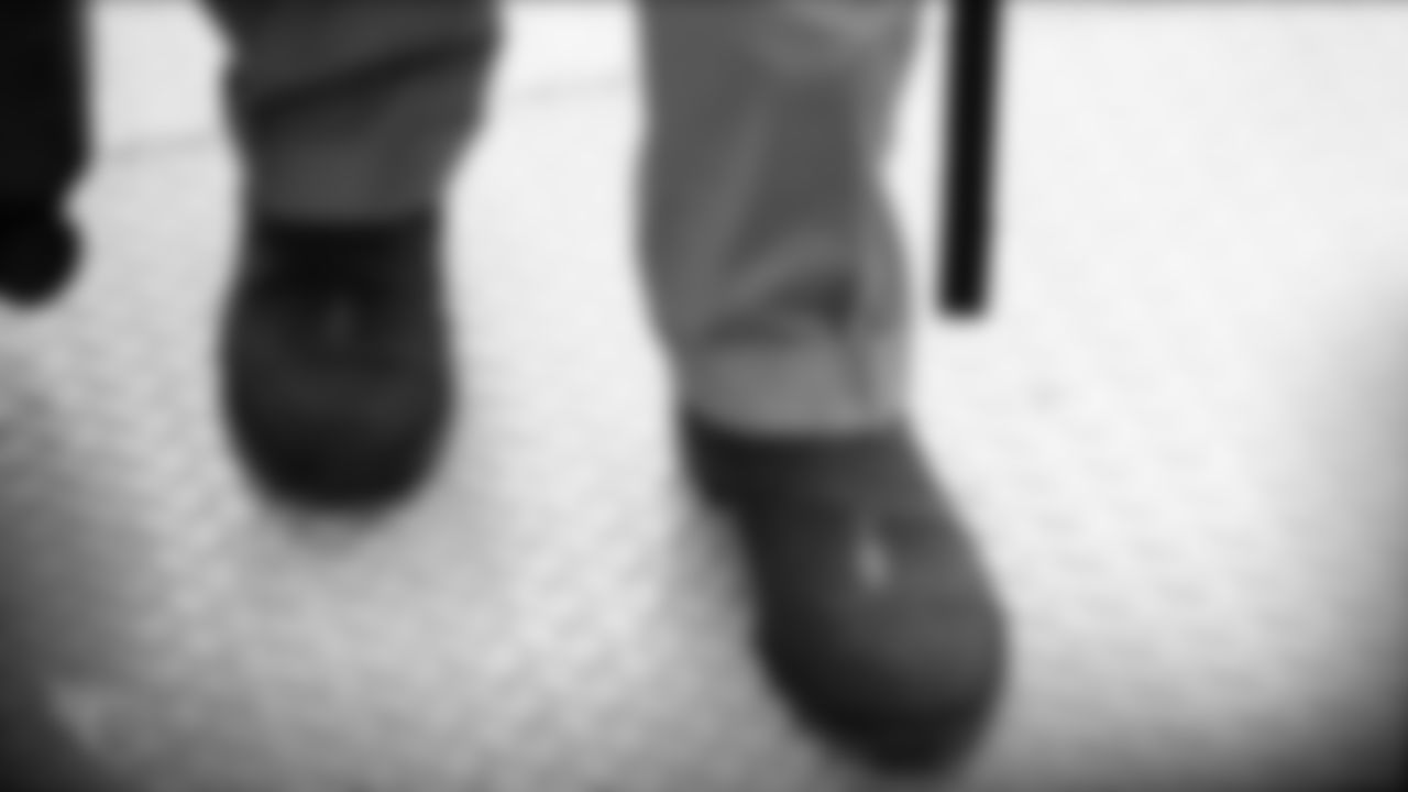 NASHVILLE, TN - NOVEMBER 30, 2019 - Shoes of Chaplain James Mitchell during the travel day before the Indianapolis Colts in Nashville, TN. Photo By Donald Page/Tennessee Titans