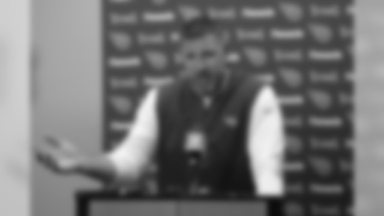 Tennessee Titans head coach Mike Vrabel answers a question during a post-game news conference after an NFL football game against the Jacksonville Jaguars Sunday, Sept. 23, 2018, in Jacksonville, Fla. The Titans won 9-6. (AP Photo/Phelan M. Ebenhack)