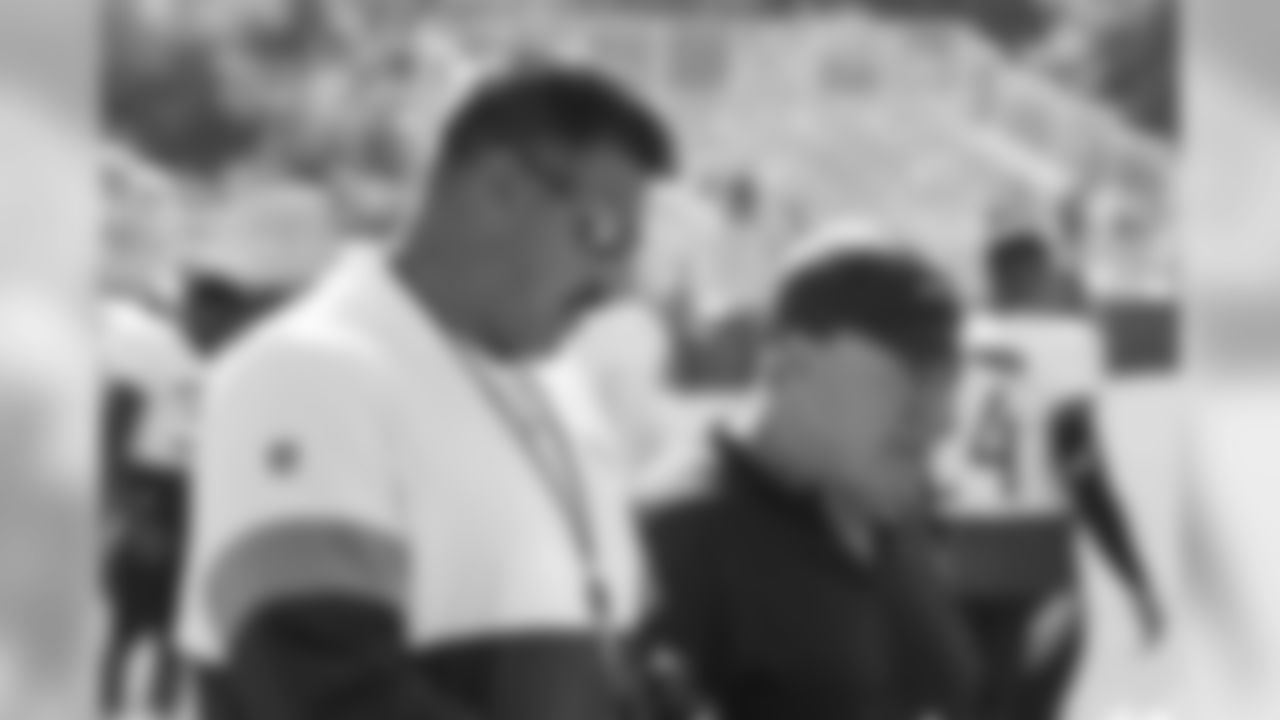 NASHVILLE, TN - AUGUST 15, 2019 - Bill Belichick and Head coach Mike Vrabel of Tennessee Titans during training camp joint practice with the New England Patriots at Saint Thomas Sports Park in Nashville, TN. Photo By Donald Page/Tennessee Titans