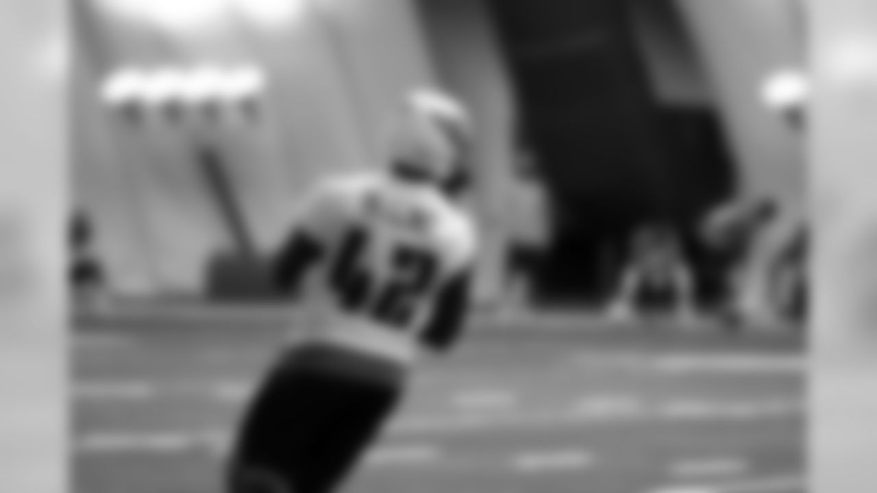Titans players practice inside during Tuesday's organized training activity (OTA) at Baptist Sports Park in Nashville, Tenn.