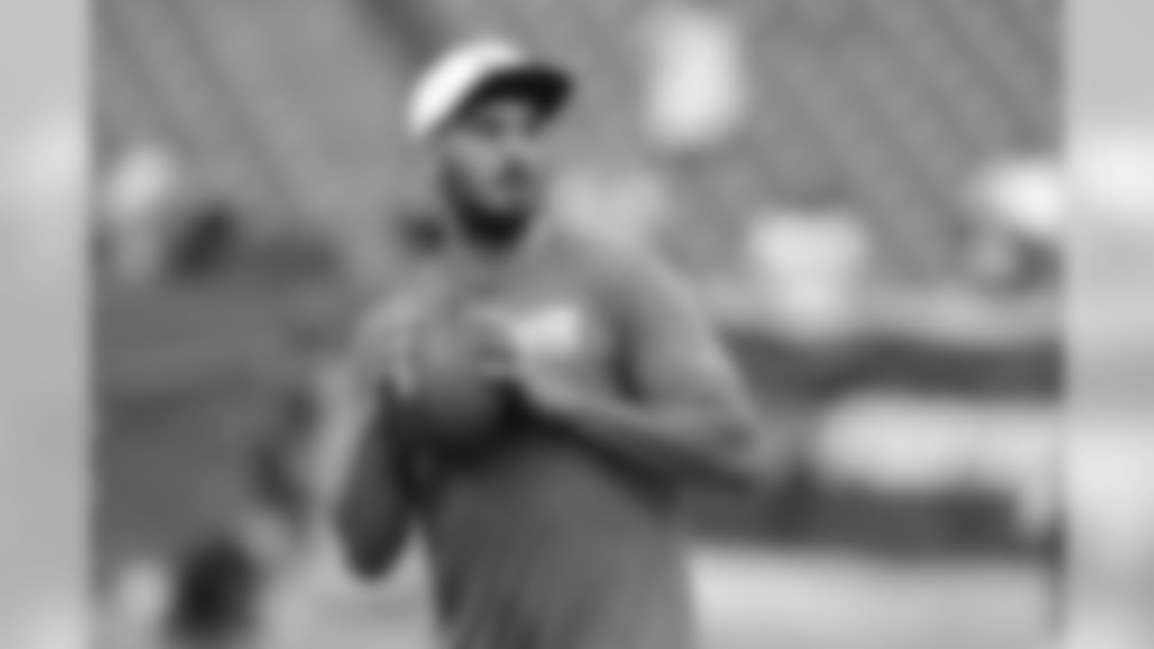 Tennessee Titans quarterback Marcus Mariota warms up before a preseason NFL football game against the Pittsburgh Steelers Sunday, Aug. 25, 2019, in Nashville, Tenn. (AP Photo/Mark Zaleski)