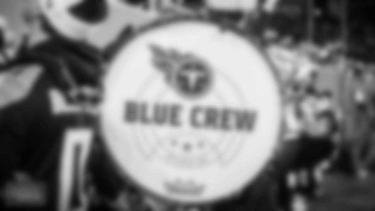 Tennessee Titans Blue Crew Drum Line during the Thursday Night Football game between the Tennessee Titans and the San Francisco 49ers at Nissan Stadium on December 23, 2021 in Nashville, TN. Photo By Lakin Householder/Tennessee Titans