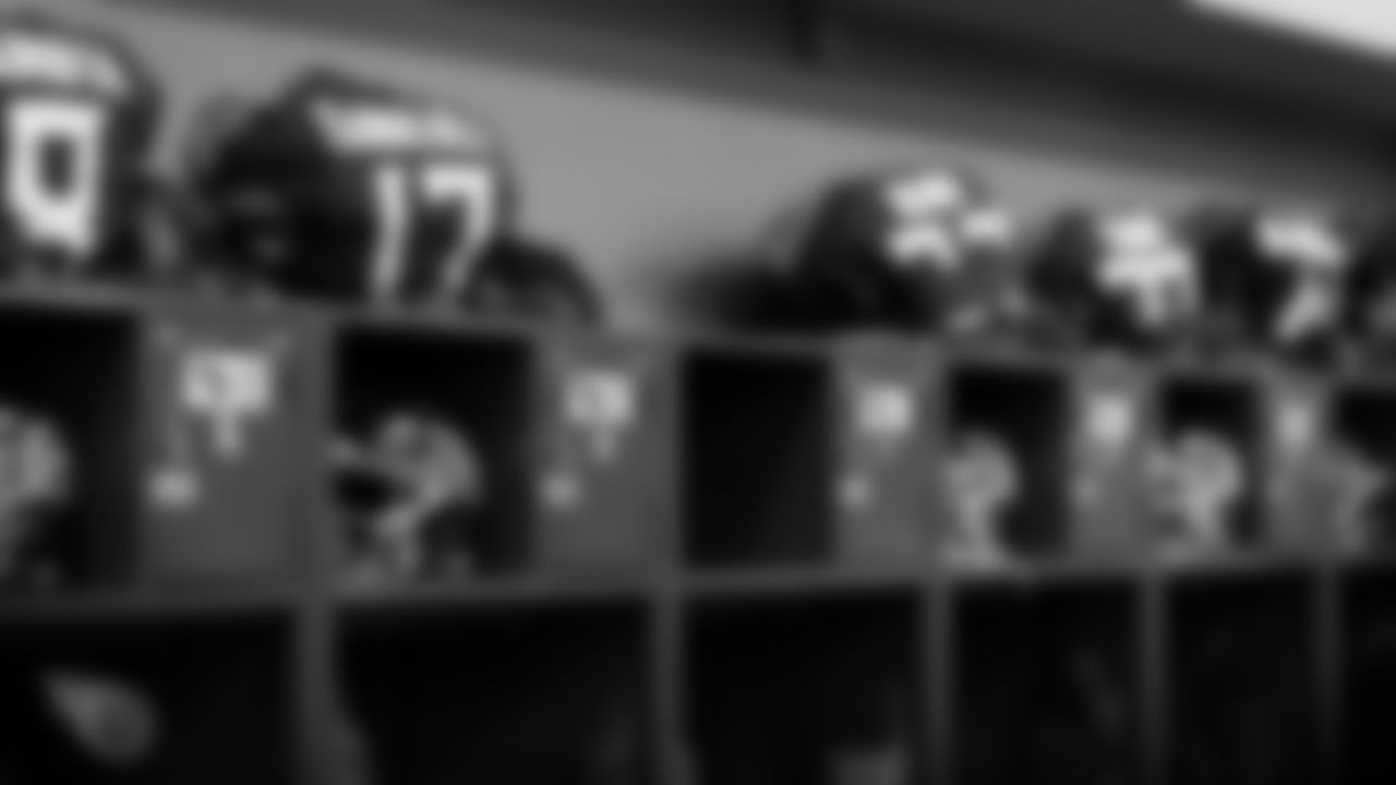 INDIANAPOLIS, IN - NOVEMBER 30, 2019 - Locker room setup during the travel day before the Indianapolis Colts in Indianapolis, IN. Photo By Donald Page/Tennessee Titans