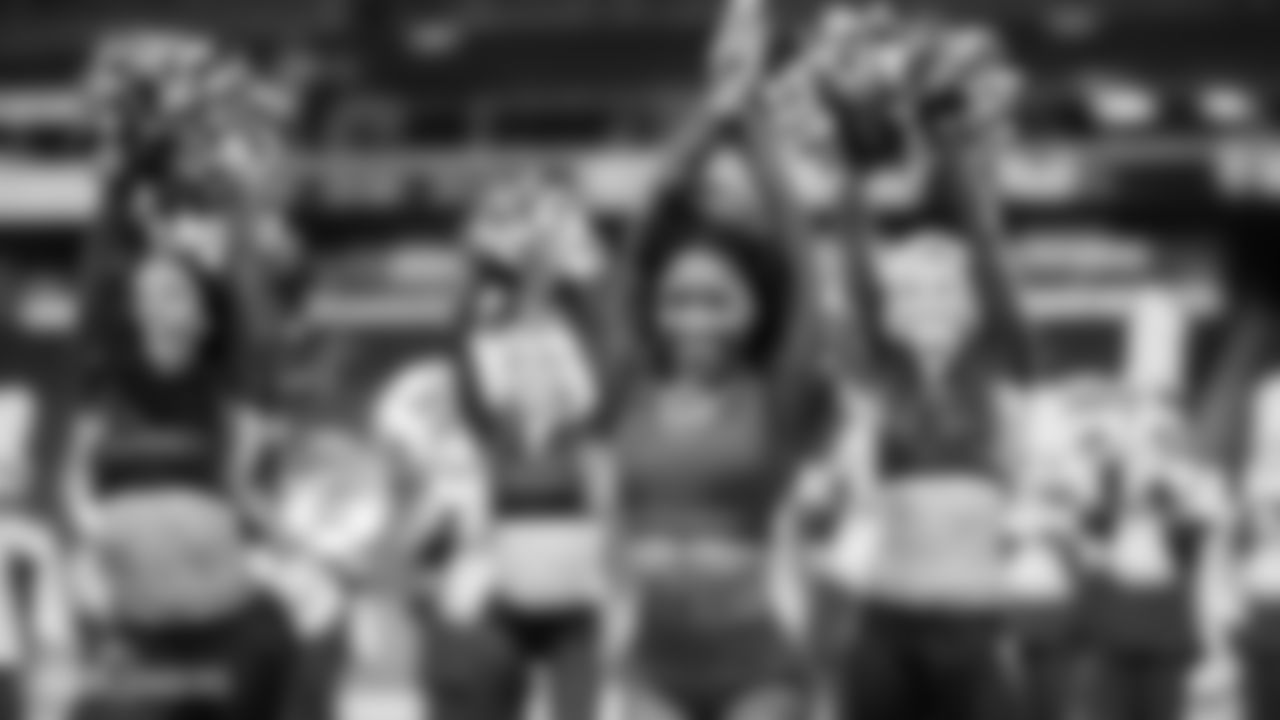 Tennessee Titans Cheerleaders performing at the Tennessee State University halftime with the Sophisticated Ladies at Nissan Stadium on November 05, 2022 in Nashville, TN. Photo By Kaitlyn Hungerford/Tennessee Titans