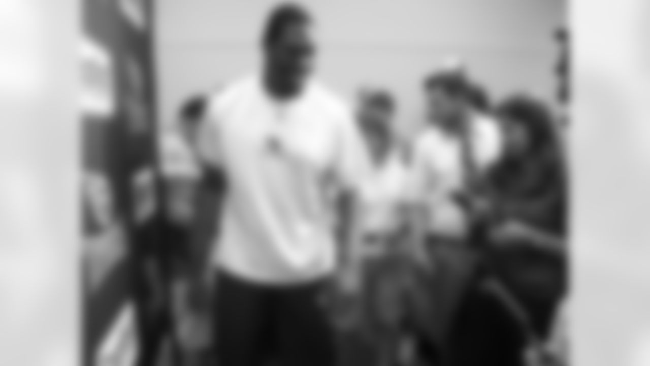 Tight end Jared Cook gets set to address reporters about returning to football at Baptist Sports Park.