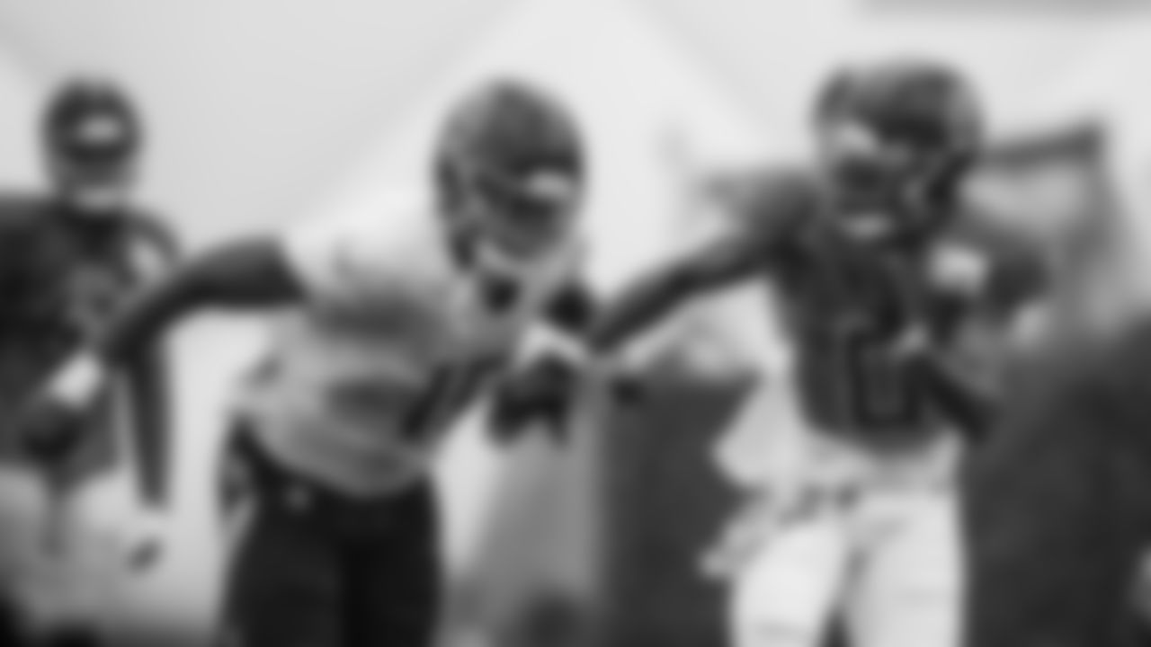 Wide receiver Treylon Burks #16 of the Tennessee Titans and Cornerback Sean Murphy-Bunting #0 of the Tennessee Titans during training camp at Ascension Saint Thomas Sports Park on August 4, 2023 in Nashville, TN. Photo By Emily Starkey/Tennessee Titans