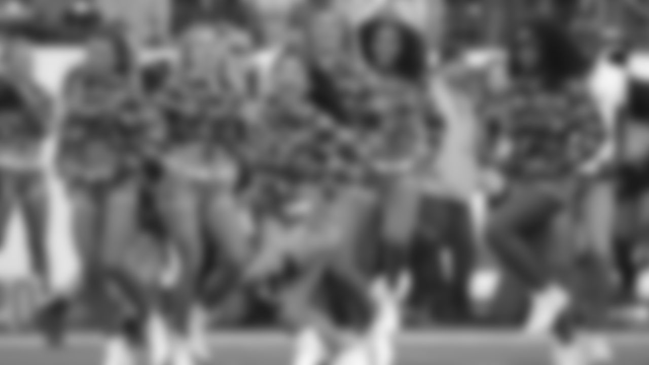 Tennessee Titans cheerleaders perform in the first half of an NFL football game between the Titans and the Jacksonville Jaguars Sunday, Nov. 24, 2019, in Nashville, Tenn. (AP Photo/James Kenney)