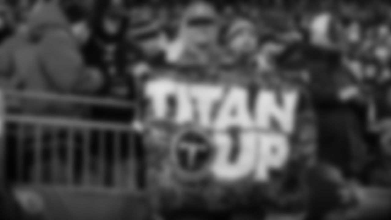 FOXBOROUGH, MA - JANUARY 04, 2020 - Tennessee Titans dans with flag Titan Up during the wildcard playoff game between the Tennessee Titans and the New England Patriots at Gillette Stadium in Foxborough, MA. Photo By Donald Page/Tennessee Titans
