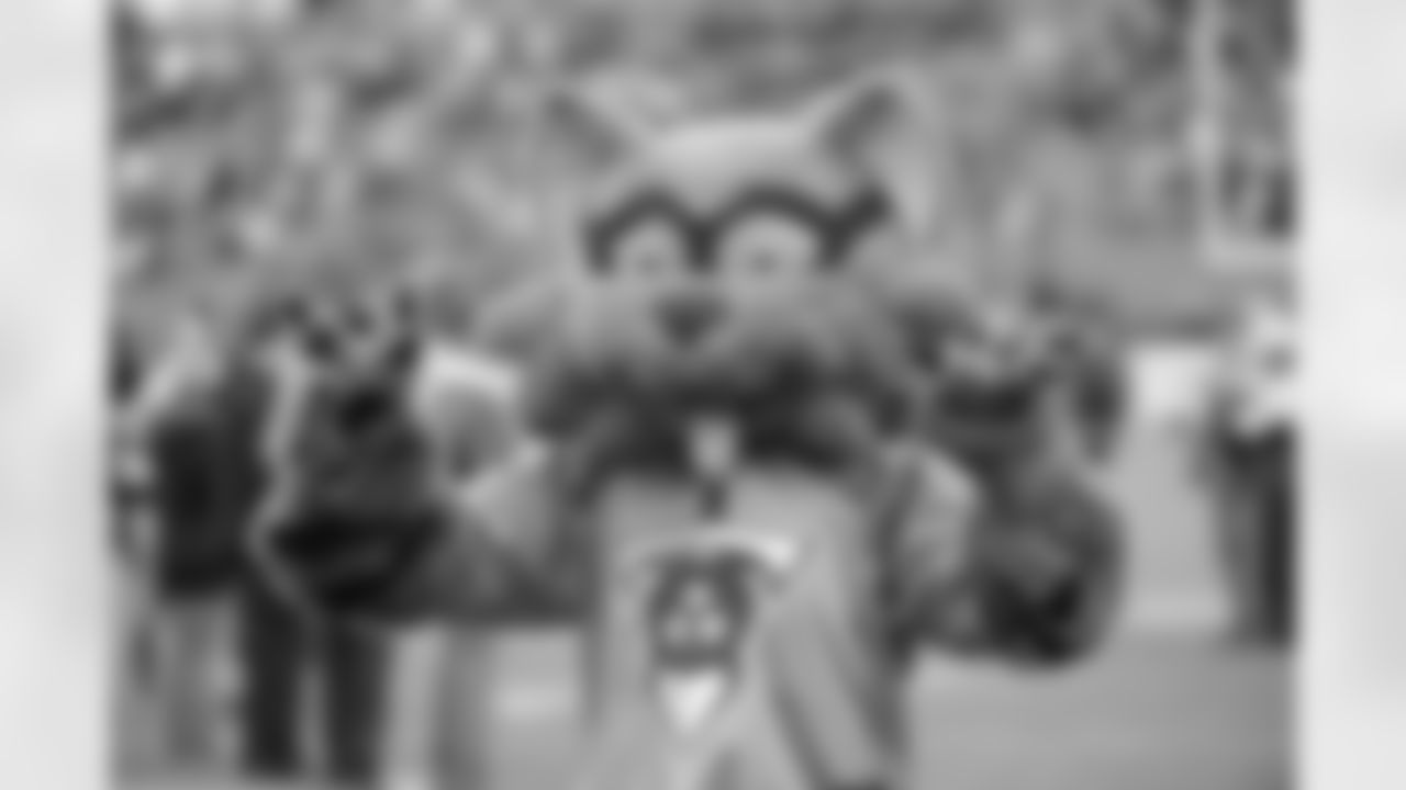 T-Rac, the Tennessee Titans mascot, entertains the crowd before the start of an NFL football game between the Tennessee Titans and the Jacksonville Jaguars on Sunday, Dec. 5, 2010, in Nashville, Tenn. (AP Photo/Frederick Breedon)