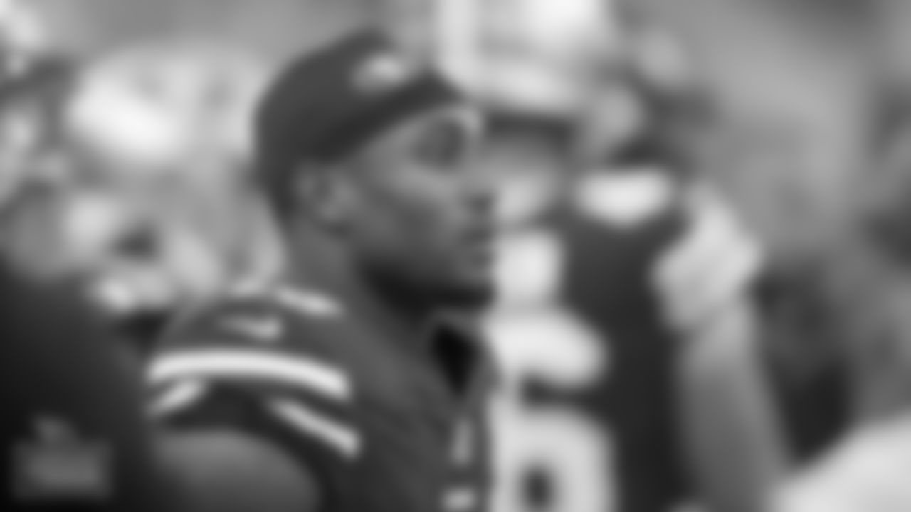 San Francisco 49ers running back Trenton Cannon (49) looks on from the sideline during an NFL football game against the Arizona Cardinals, Sunday, Nov. 7, 2021 in Santa Clara, Calif. (AP Photo/Lachlan Cunningham)