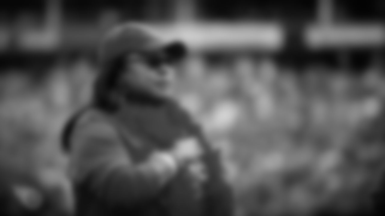 NASHVILLE, TN - OCTOBER 06, 2019 - Cancer Survivor during the national anthem before the game between the Tennessee Titans and the Buffalo Bills at Nissan Stadium in Nashville, TN. Photo By Caleb Jones/Tennessee Titans
