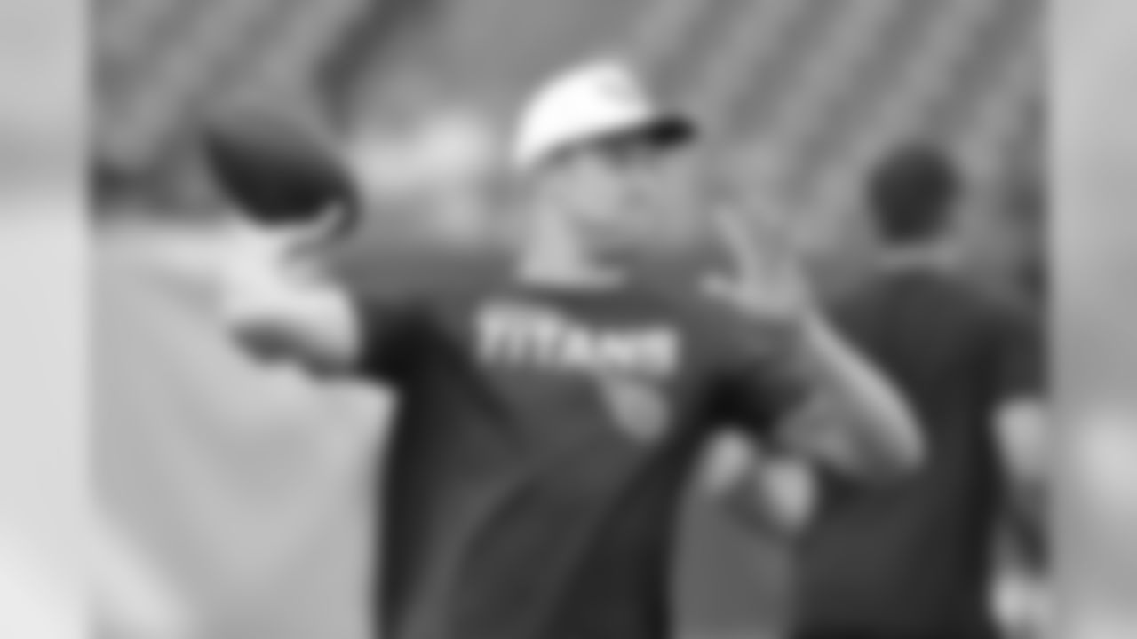 Tennessee Titans quarterback Ryan Tannehill warms up before a preseason NFL football game against the Pittsburgh Steelers Sunday, Aug. 25, 2019, in Nashville, Tenn. (AP Photo/Mark Zaleski)