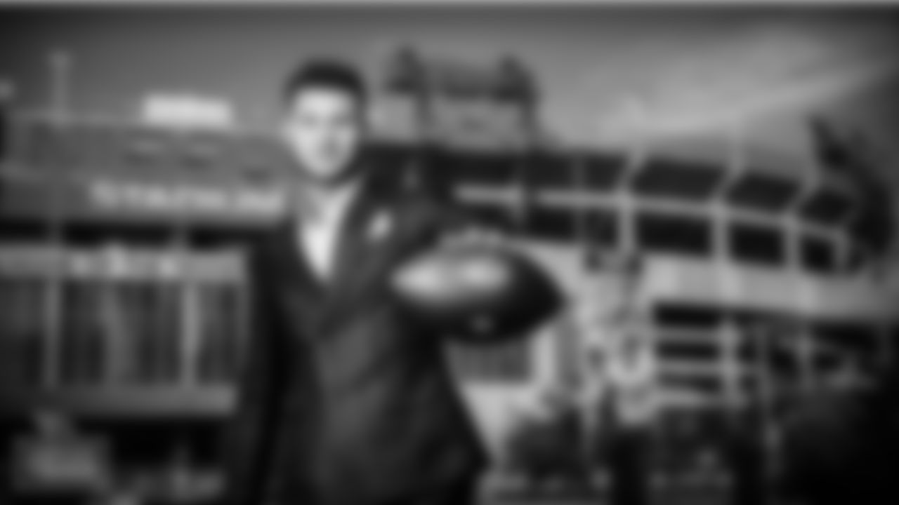 NASHVILLE, TN - APRIL 30, 2021 - First run draft pick first day in Nashville, TN. Photo By Donald Page/Tennessee Titans