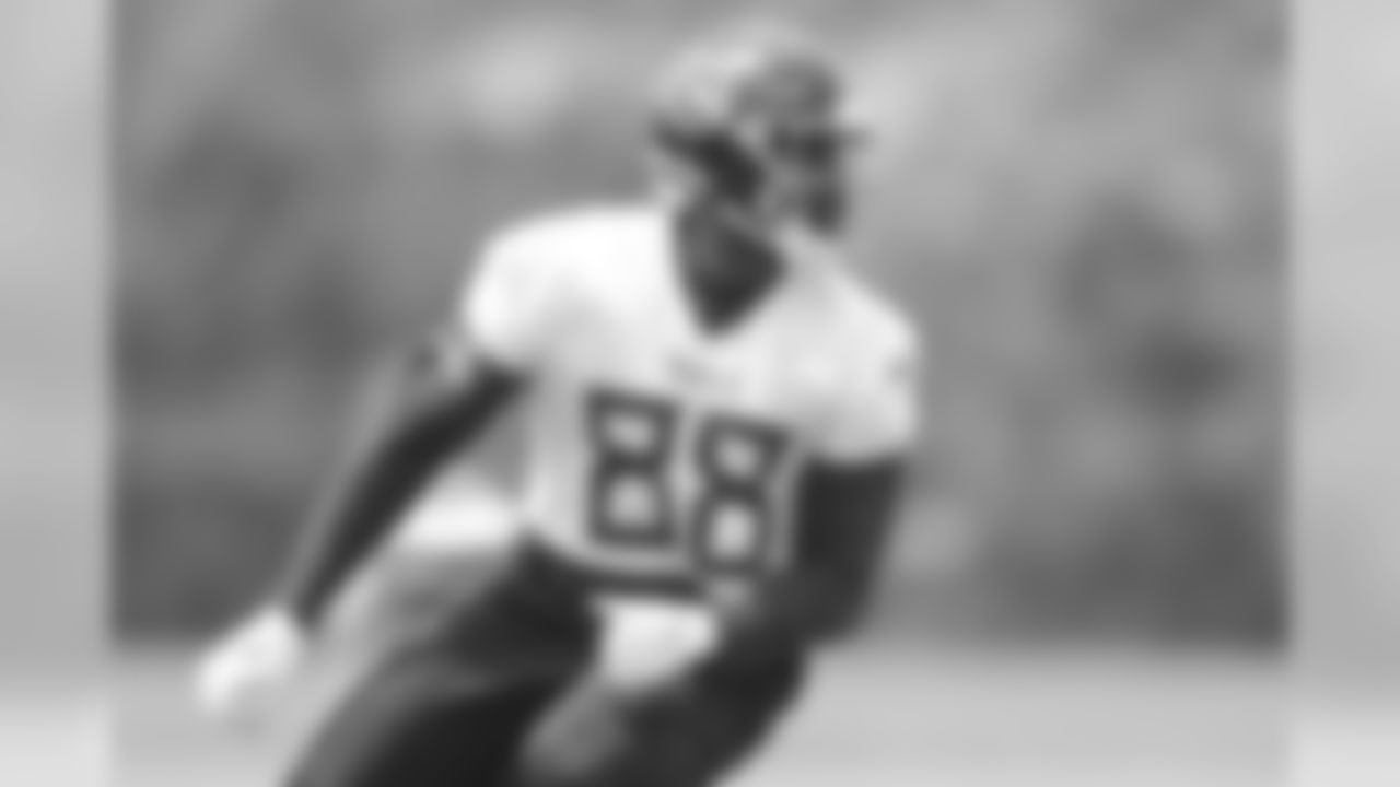 NASHVILLE, TN - JUNE 11, 2019 - Keith Towbridge #88 of Tennessee Titans during OTA practice in Nashville, TN. Photo By Donald Page/Tennessee Titans