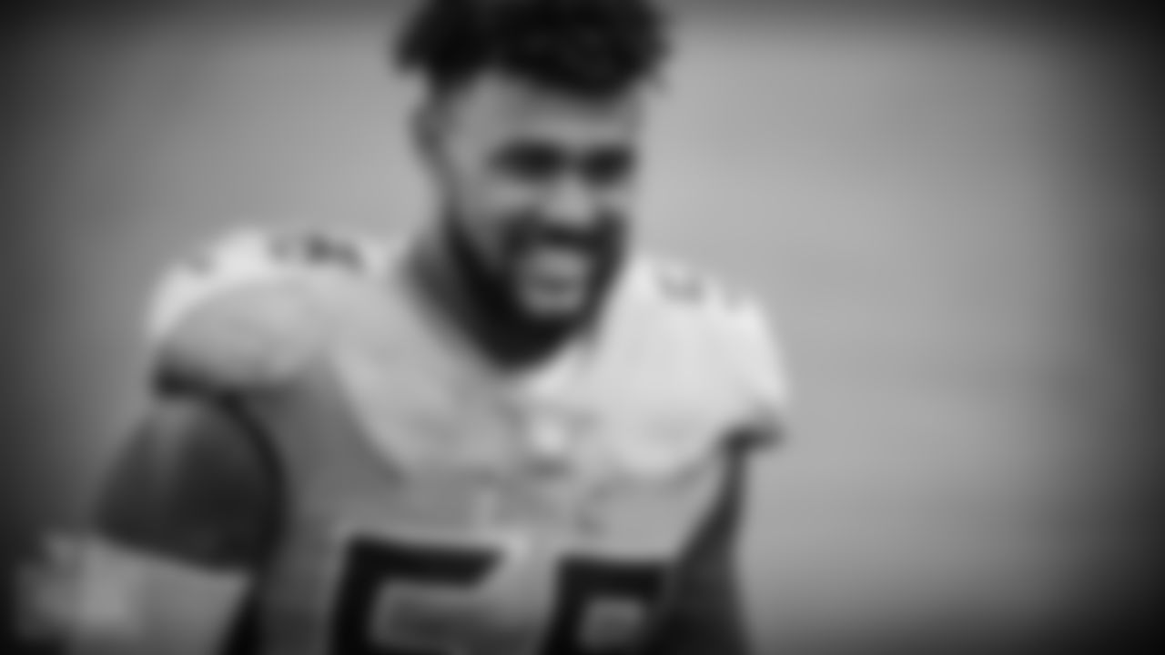 Outside linebacker Harold Landry III #58 of the Tennessee Titans after the game between the Tennessee Titans and the Chicago Bears at Nissan Stadium on NOVEMBER 08, 2020 in Nashville, TN. Photo By Caleb Jones/Tennessee Titans
