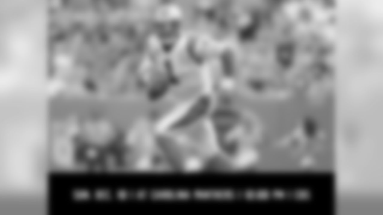 QB Cam Newton threw for 3,509 yards, 19 touchdowns and 14 interceptions last season after winning the MVP in 2015.