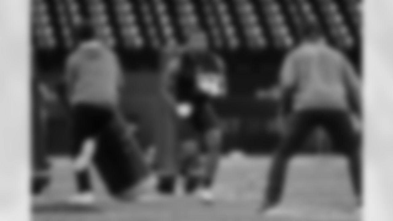 Mississippi running back Snoop Conner (08) runs a drill during the 2022 Scouting Combine on Friday, March 4, 2022 in Indianapolis, Indiana. (Aaron Doster/NFL)