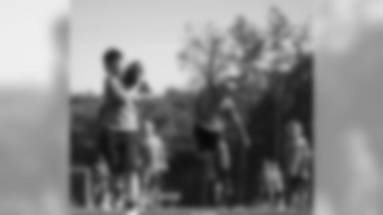 An image from July 18, 2018 of the Kyle Rudolph Pro Camp held at Providence Academy in Plymouth, MN.