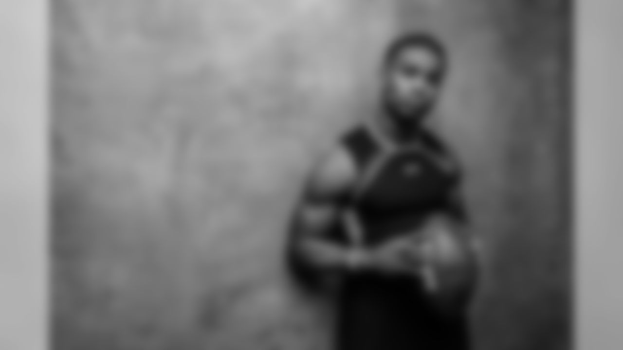 Portrait of Delaware defensive back Nasir Adderley taken during the NFL Scouting Combine, Sunday, March 3, 2019, in Indianapolis. (Todd Rosenberg/NFL)