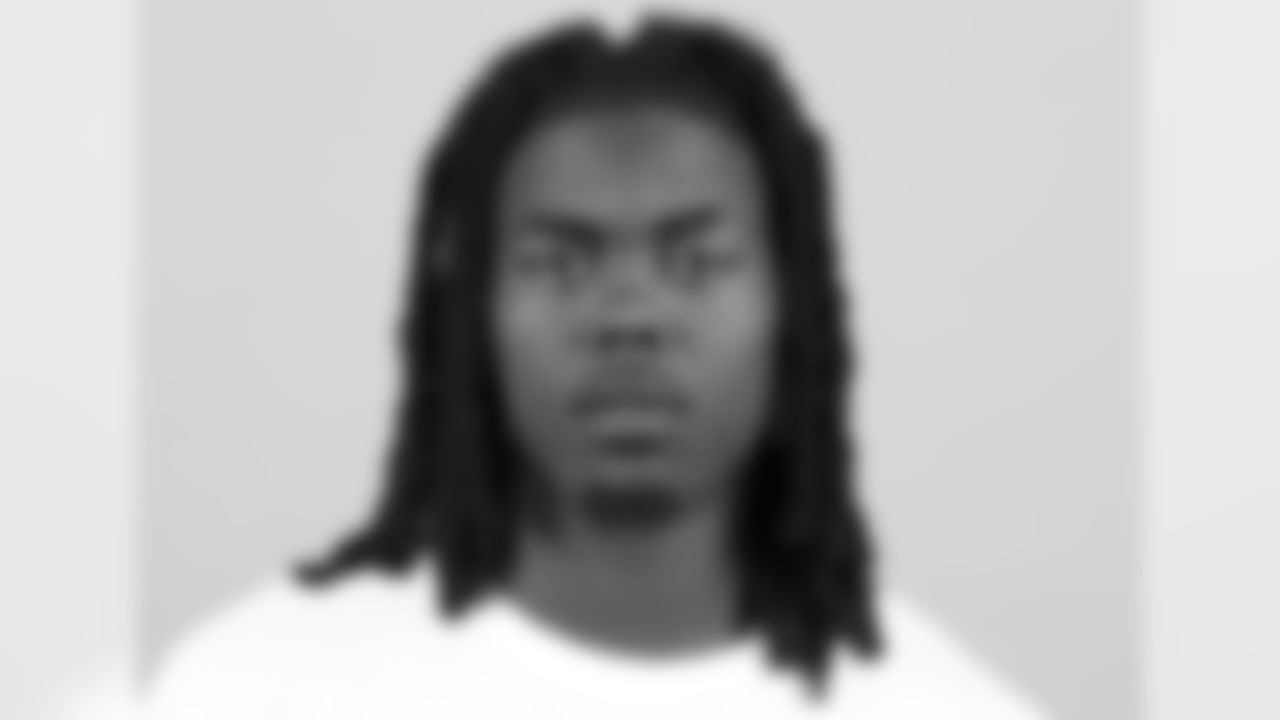 Miami wide receiver K.J. Osborn poses for a headshot during the 2020 NFL Scouting Combine, Monday, Feb. 24, 2020 in Indianapolis. (Ben Liebenberg via AP)