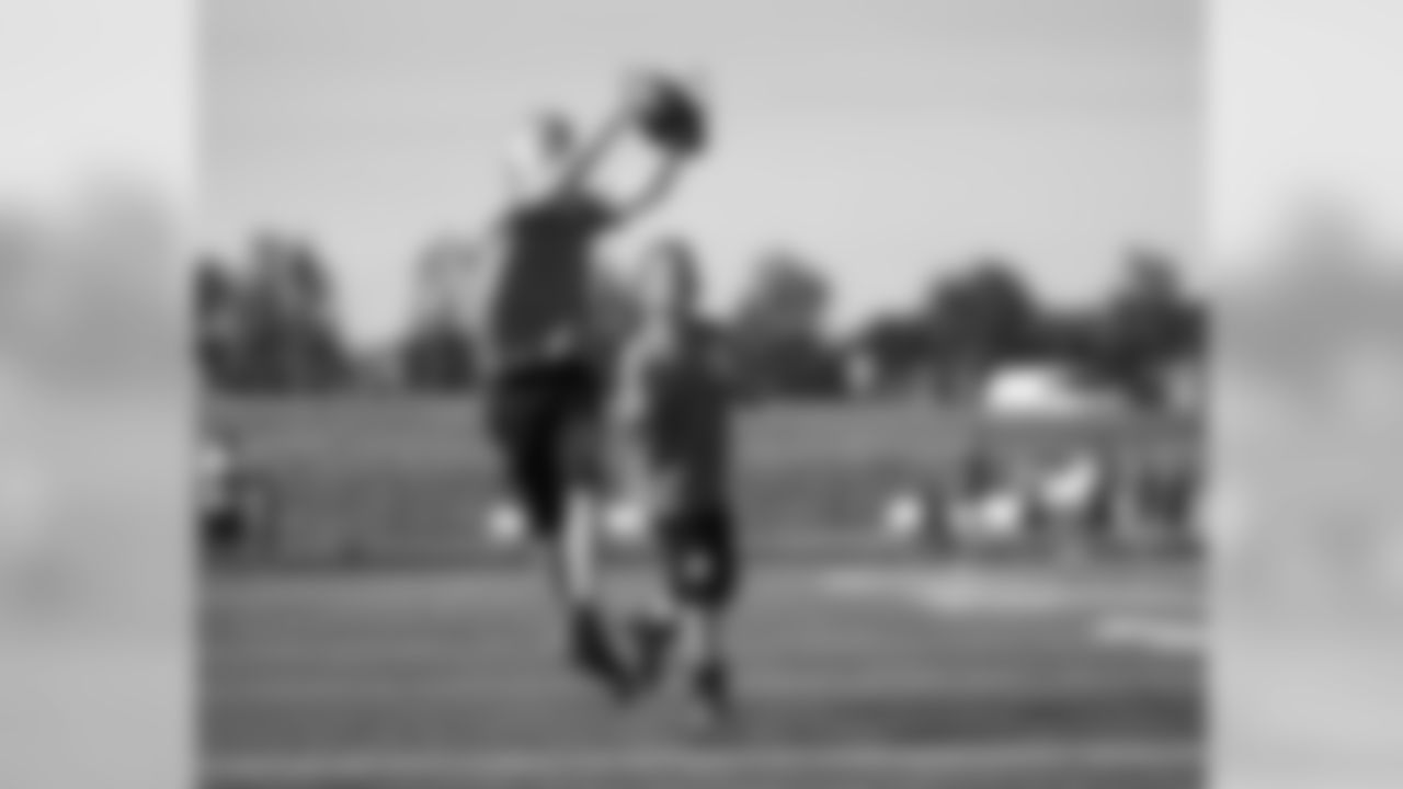 An image from July 18, 2018 of the Kyle Rudolph Pro Camp held at Providence Academy in Plymouth, MN.