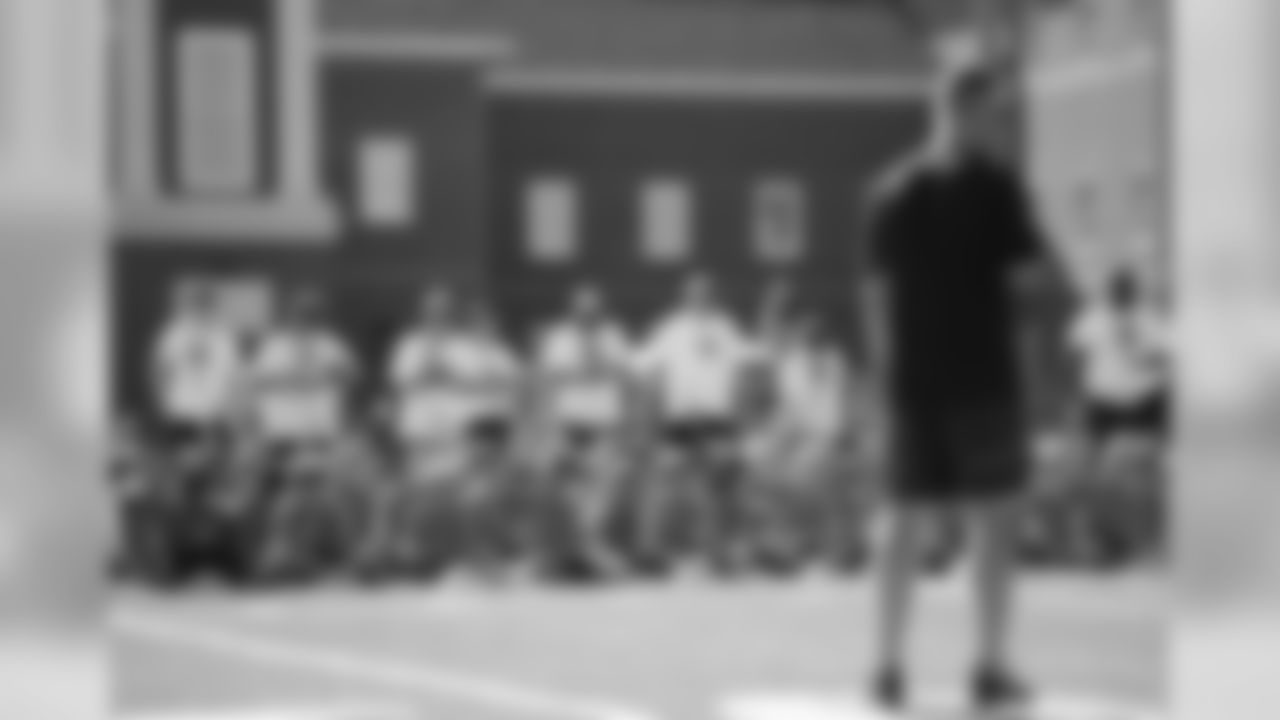 An image from July 18, 2018 of the Kyle Rudolph Pro Camp held at Providence Academy in Plymouth, MN.