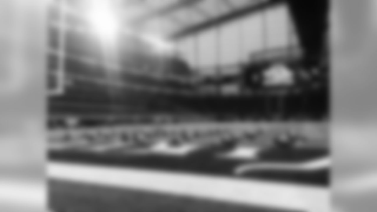 On game days we are required to be all ready for the day, and on the field stretching 5 hours before kick off. For a noon game this means 7AM! It gives us enough time to practice and set our formations before its time to head out to our appearances.