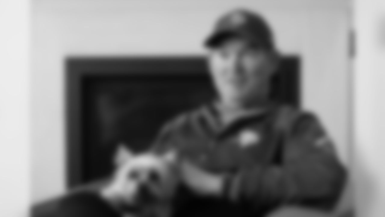 An image from May 14, 2019 of head coach Mike Zimmer's segment of the Purple Pups series at TCO Performance Center in Eagan, MN.
