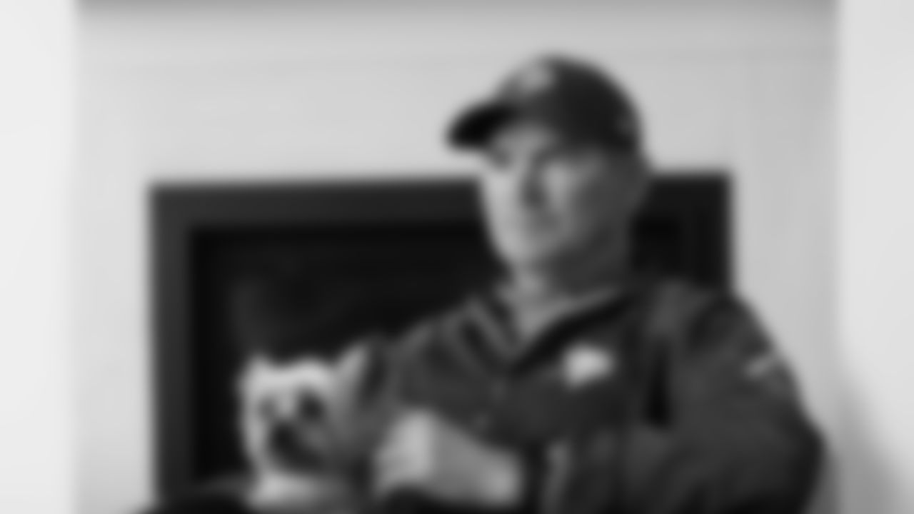 An image from May 14, 2019 of head coach Mike Zimmer's segment of the Purple Pups series at TCO Performance Center in Eagan, MN.