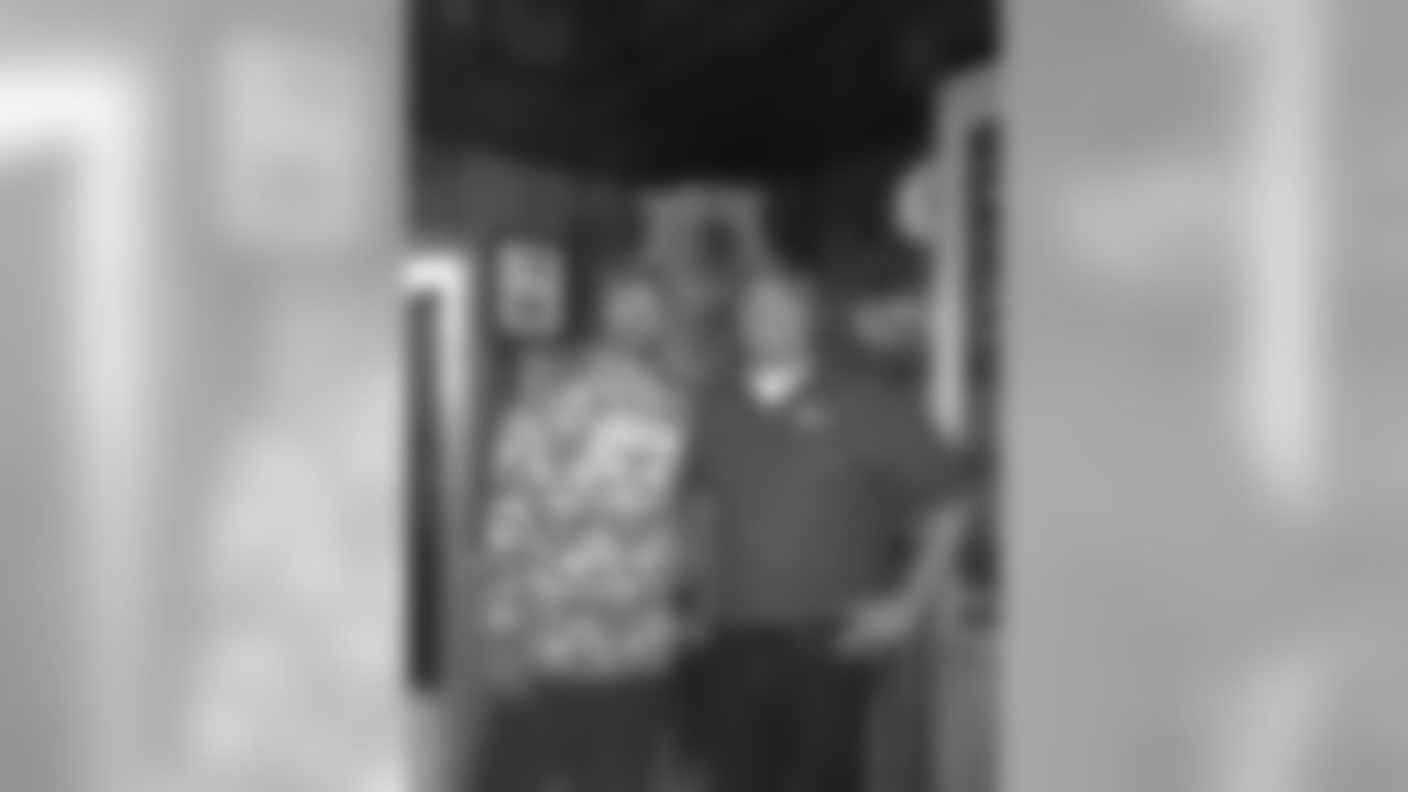 Brian with Josh Goolsbee at the Lonesome Pine Restaurant in Deerwood. The bear's name is Sally, by the way.