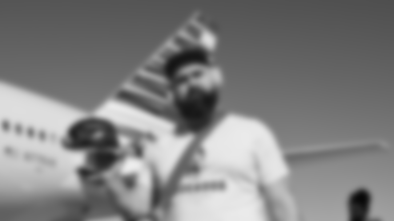 Jason Kelce shows off some Super Bowl swag.