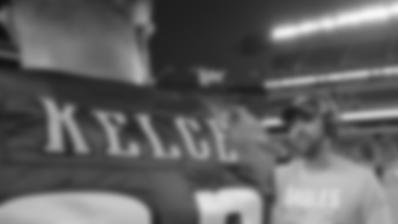 C Jason Kelce and Passing Game Coordinator Kevin Patullo