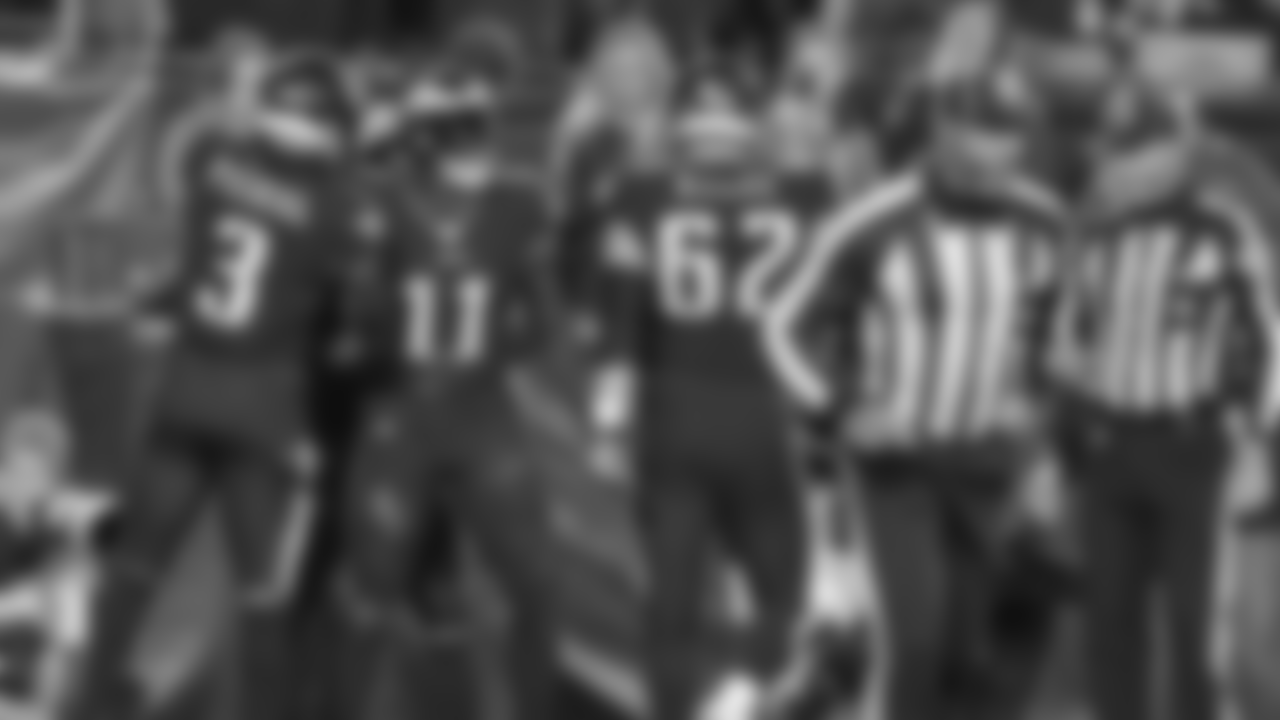 WR Zach Pascal, WR A.J. Brown, and C Jason Kelce