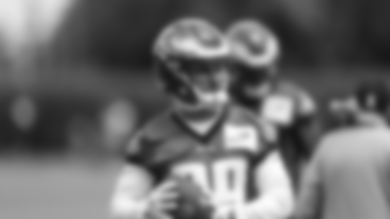 Wide receiver Gavin Holmes participating in rookie minicamp.