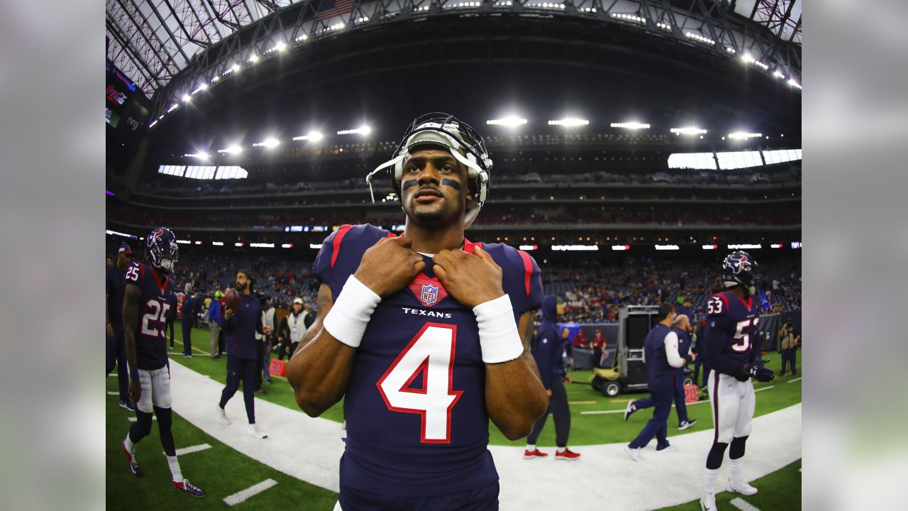 October 27, 2019 : Houston Texans strong safety Justin Reid (20) being  introduced prior to the game against the Oakland Raiders at NRG Stadium in  Houston, Texas. The score at the half