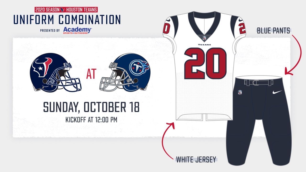 2020 Houston Texans Uniform Combination