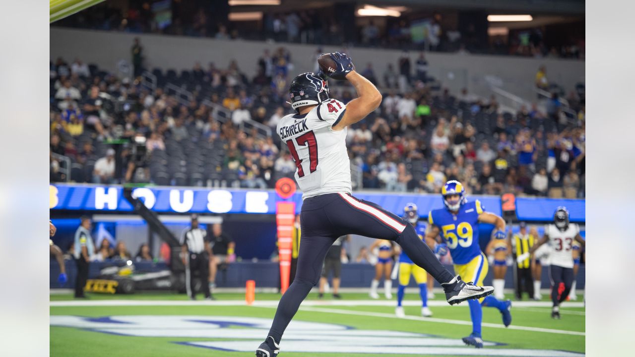 Houston Texans tight end Jordan Murray takes passes during the NFL football  team's training camp Thursday, July 27, 2023, in Houston. (AP Photo/Michael  Wyke Stock Photo - Alamy