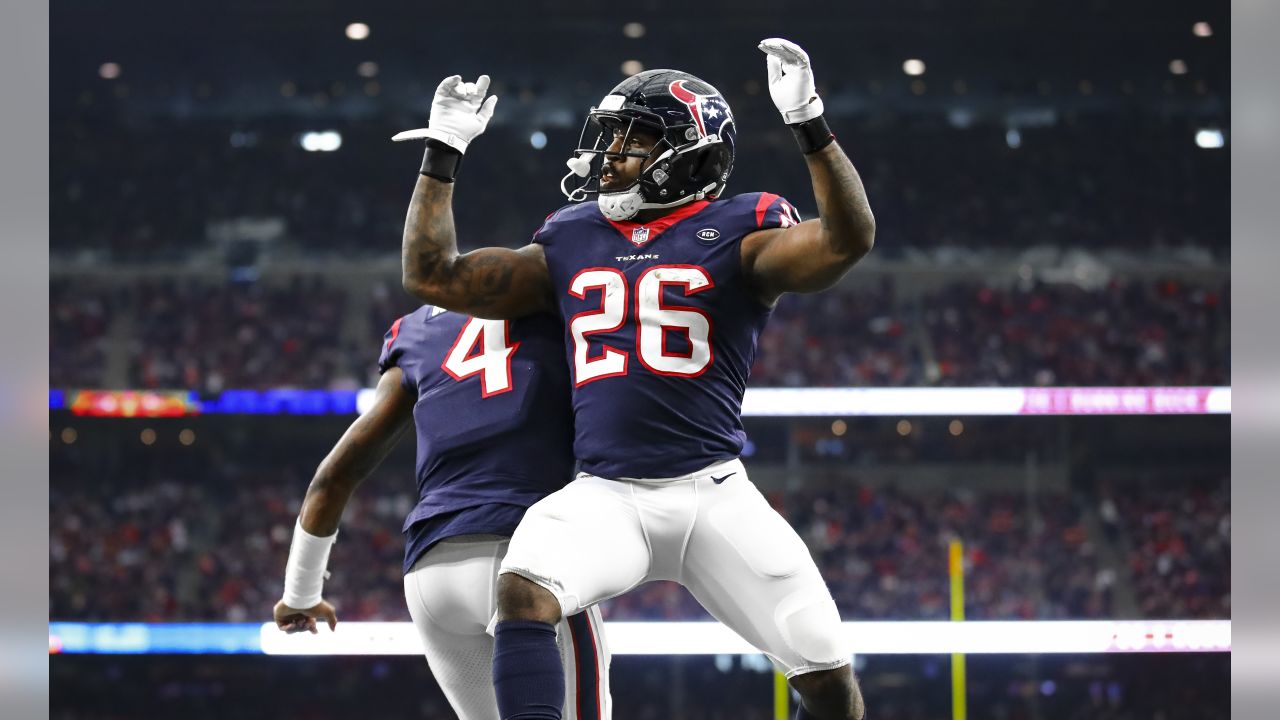 Houston Texans safety Justin Reid leaves the field after an NFL football  game against the New England Patriots Sunday, Oct. 10, 2021, in Houston.  The Patriots won 25-22. (AP Photo/Eric Christian Smith