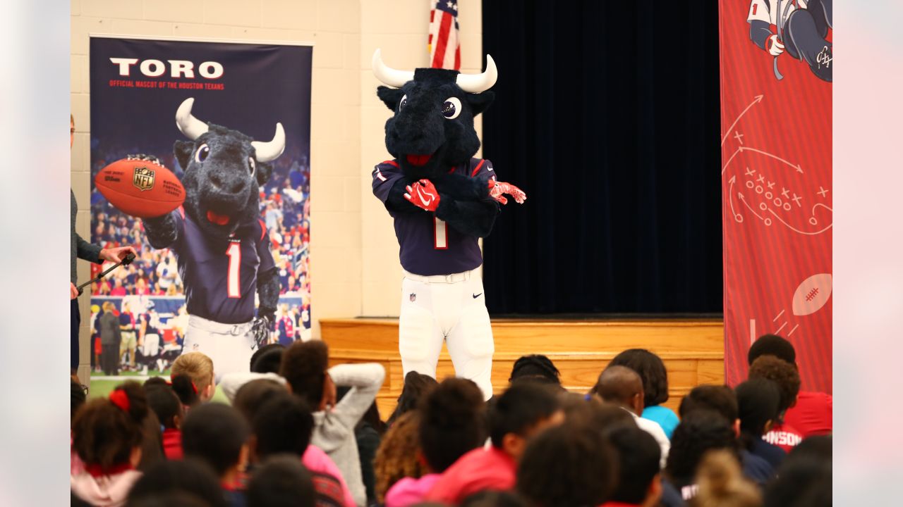 TORO the mascot, former Texans star, fire up students for upcoming STAAR  tests