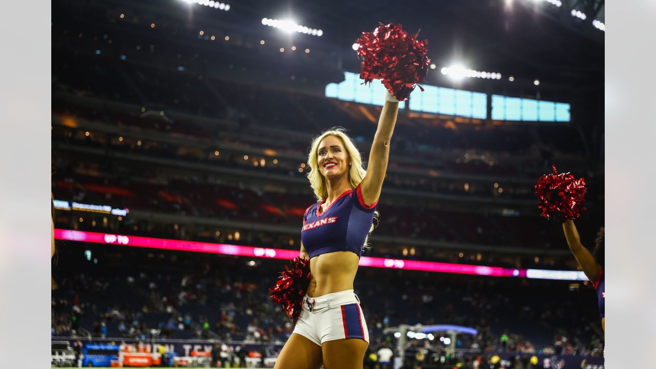 Houston Texans cheerleaders wearing salute to service uniforms perform  during an NFL football game against the New York Jets, Sunday, Nov. 28, 2021,  in Houston. (AP Photo/Matt Patterson Stock Photo - Alamy