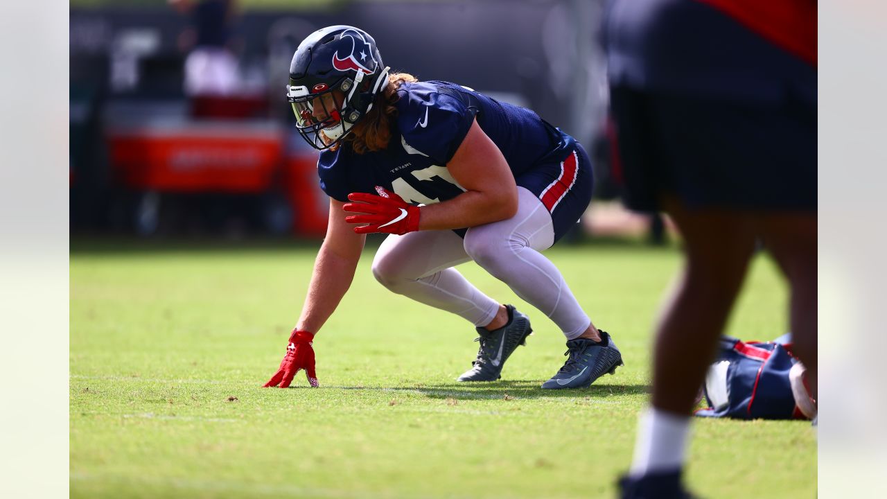 Houston Texans tight end Jordan Murray takes passes during the NFL football  team's training camp Thursday, July 27, 2023, in Houston. (AP Photo/Michael  Wyke Stock Photo - Alamy