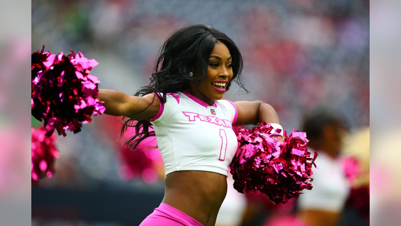 Texans cheerleaders pink top shorts