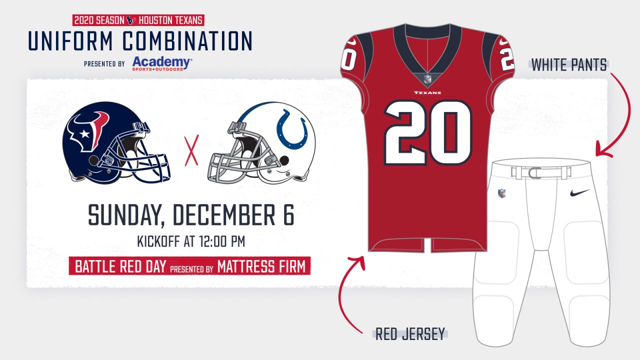 2020 Houston Texans Uniform Combination