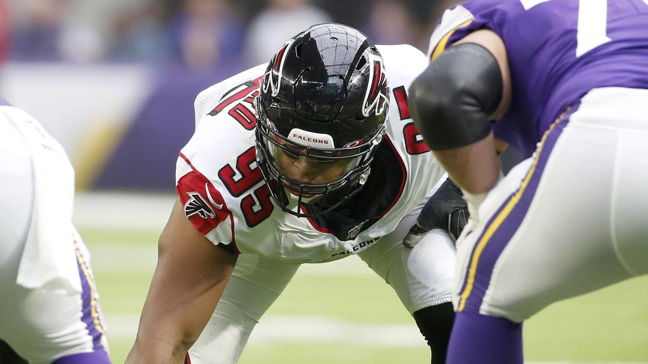 Dallas Cowboys tackle David Irving (95) tries to block the throw by Atlanta  Falcons quarterback Matt Ryan (2) during the first half of an NFL game at  Mercedes Benz Stadium in Atlanta