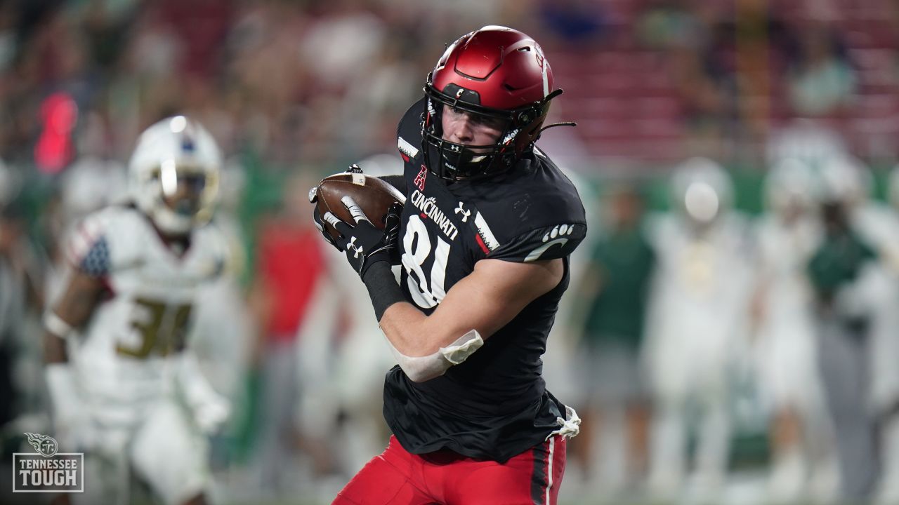 Cincinnati TE Josh Whyle selected 147th overall by Tennessee