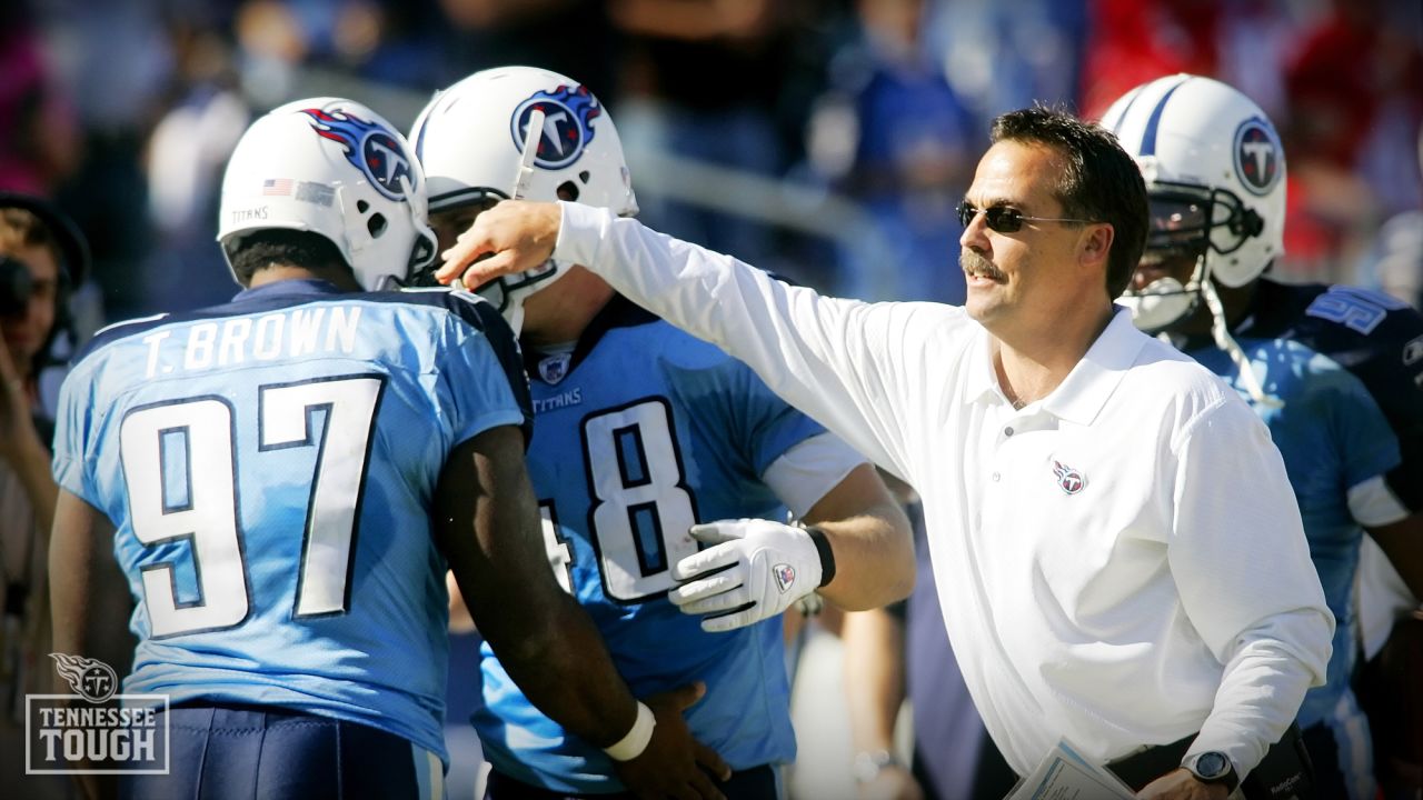 Tennessee Titans head coach Jeff Fisher watches as his Titans host the  visiting Jacksonville Jaguars at LP Field in Nashville, Tennessee on  September 7, 2008. The Titans defeated the Jaguars 17-10. (UPI